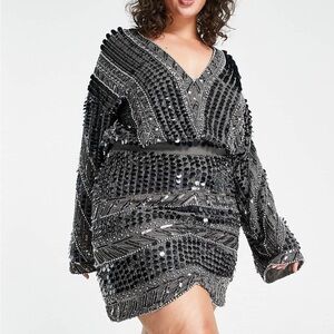 ASOS Curve Black Sequin Mini Dress